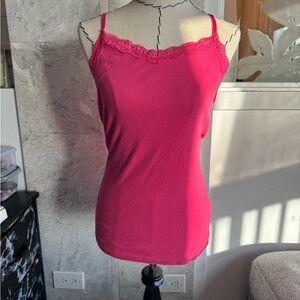 Faded Glory Pink Fitted Camisole with Spaghetti Straps